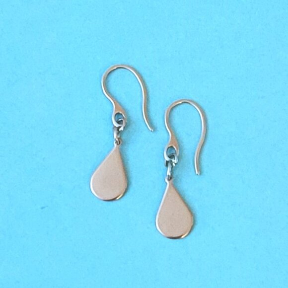 TEARDROP Stainless Steel HOOK Earrings Minimalist - Picture 7 of 16